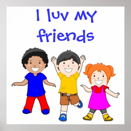 IK LUV MIJN VRIENDEN POSTER (Voorkant)
