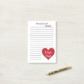 Ik Luv You Honey Do List Post-it® Notes (Op bureau)