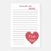 Ik Luv You Honey Do List Post-it® Notes (Voorkant)