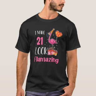 Ik maak 21 kijk 21 jaar oud Flamingo 21st T-shirt