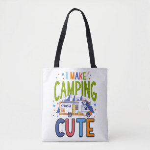 Ik maak Camping Cute Motorhome Campervan Draagtas