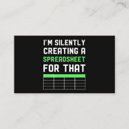 Ik maak daar een spreadsheet voor visitekaartje