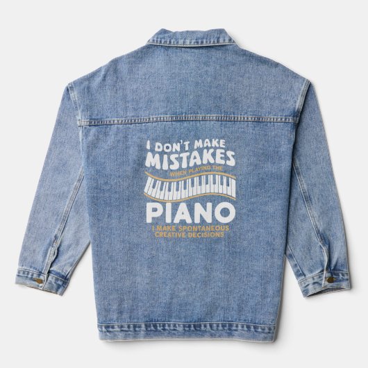 Ik maak geen fouten bij het spelen van de piano denim jacket (Achterkant)