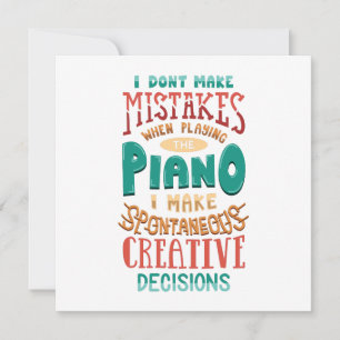 Ik maak geen fouten bij het spelen van de piano notitiekaartje