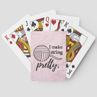 Ik maak Koord Crafts Marmer Roze Pokerkaarten