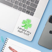 Ik maak mijn eigen eend Shamrock St Patrick's Day Sticker (Laptop met iPhone)