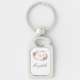 Ik maak roze bloemen bleekroze bloemen groen sleutelhanger