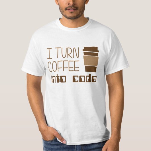 Ik maak van koffie een programmeercode t-shirt (Voorkant)