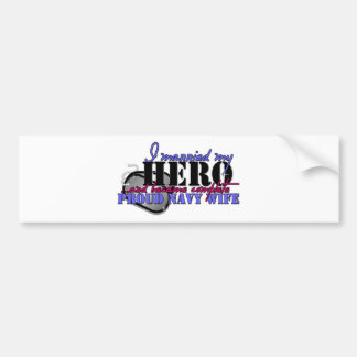 IK MAAKTE MIJN HERO NAVY BUMPERSTICKER