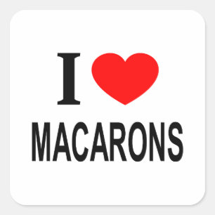 Ik ❤️ MACARONS VAN MACARONS I HEM MACARONS Vierkante Sticker