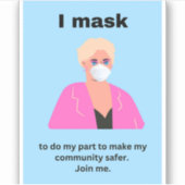 Ik maskeer om mijn deel te doen... vinyl sticker (Voorkant)