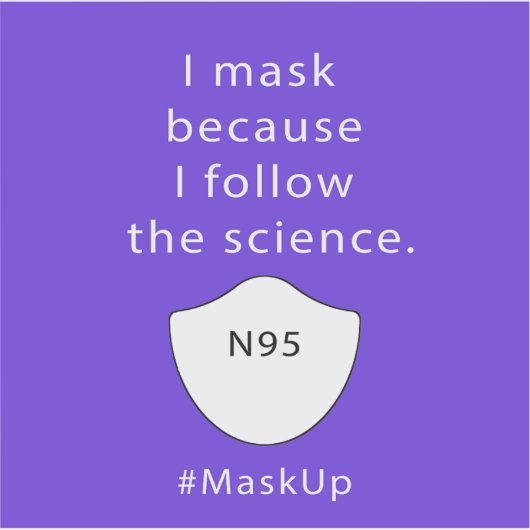 Ik maskeer omdat ik de wetenschap volg sticker (Voorkant)