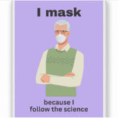 Ik maskeer omdat ik de wetenschap volg sticker (Voorkant)