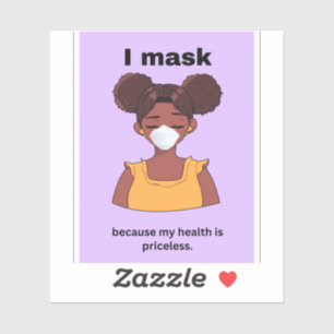 Ik maskeer omdat mijn gezondheid onbetaalbaar viny sticker