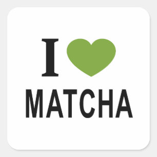 Ik ❤️ MATCHA IK VIND MATCHA I HEART MATCHA Vierkante Sticker