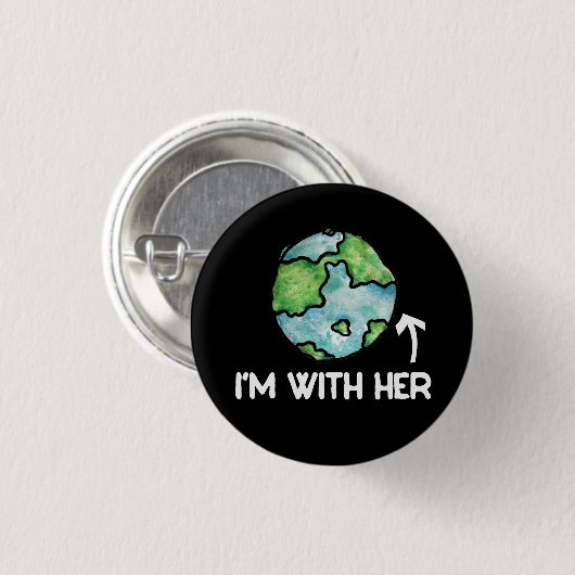 ik met haar wetenschap ronde button 3,2 cm (Voorkant /achterkant)