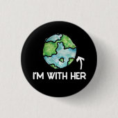 ik met haar wetenschap ronde button 3,2 cm (Voorkant)
