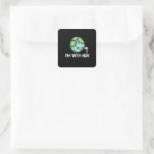ik met haar wetenschap vierkante sticker (Tas)