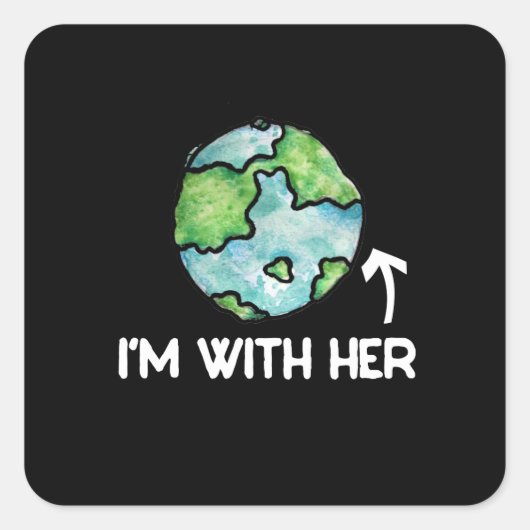 ik met haar wetenschap vierkante sticker (Voorkant)