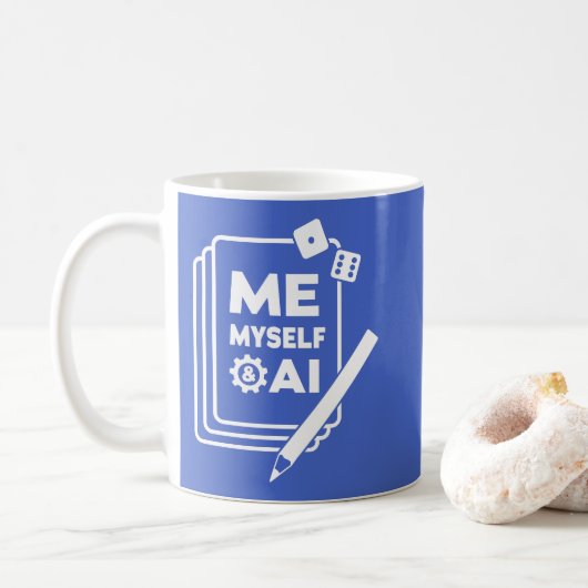 Ik, mezelf en AI, White Art Mok (Met donut)