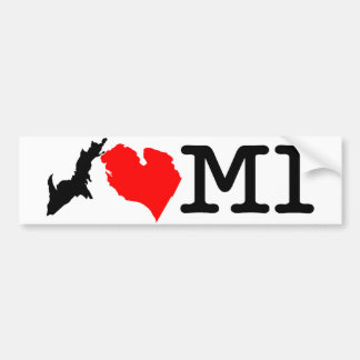 Ik ♥ MI (Ik hou van Michigan) bumpersticker
