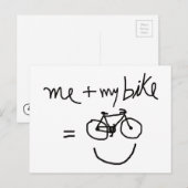 ik & mijn fiets = geluk briefkaart (Voorkant / Achterkant)