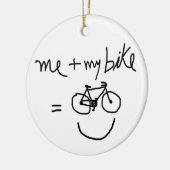 ik & mijn fiets = geluk keramisch ornament (Links)