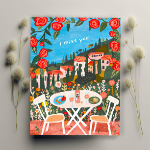 Ik mis je Countryside Lunch voor twee w Uitzichten Briefkaart