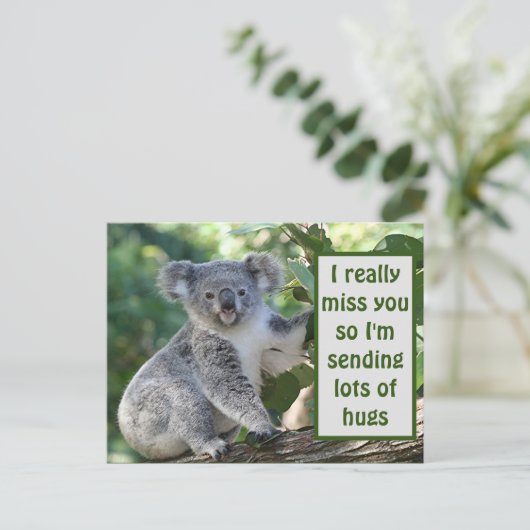 Ik mis je echt, dus ik stuur veel knuffels. briefkaart (Staand voorkant)