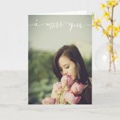 Ik mis je gepersonaliseerde fotocard kaart (Gele Bloem)