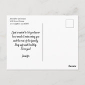 Ik mis je gezicht briefkaart (Achterkant)