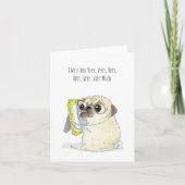 Ik mis je heel erg, Pug Card Kaart (Voorkant)