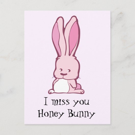 Ik mis je honingbunny briefkaart (Voorkant)