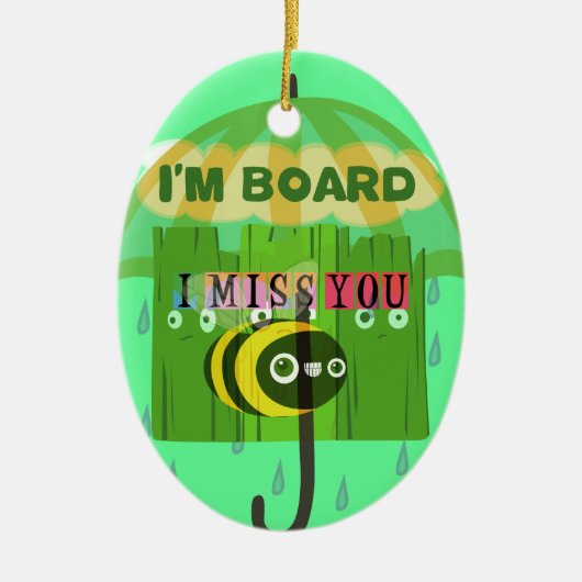 Ik mis je in het algemeen keramisch ornament (Voorkant)