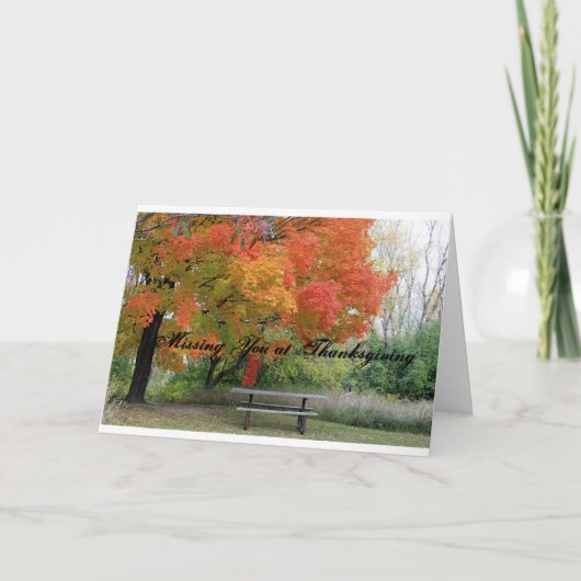Ik mis je in het Thanksgiving Wenskaart Feestdagen Kaart (Voorkant)