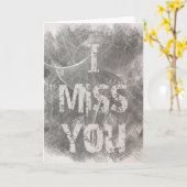"Ik mis je" Kaart in grijs en wit. (Gele Bloem)