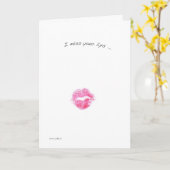 Ik mis je Lips-kaart Kaart (Gele Bloem)