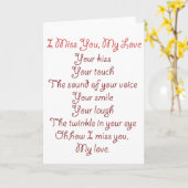 Ik mis je, mijn liefdesgedicht Red on Red Kaart (Gele Bloem)