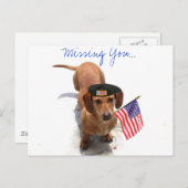 Ik mis je patriottische teckel Briefkaart (Voorkant / Achterkant)