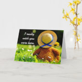 Ik mis je Schattigee beestje Kaart (Gele Bloem)