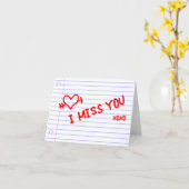 ik mis je : schrijfblok papier kaart (Gele Bloem)