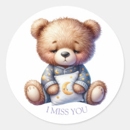 Ik mis je teddy ronde sticker
