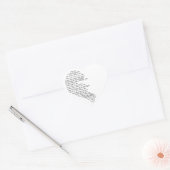 Ik mis je tekst in half hart sticker (Envelop)