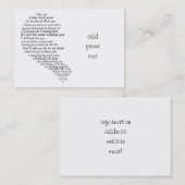 Ik mis je tekst in half hart visitekaartje (Voorkant / Achterkant)