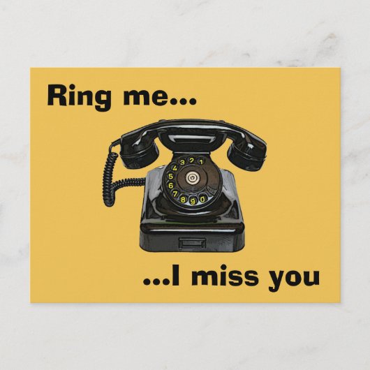 Ik mis je telefoon briefkaart (Voorkant)