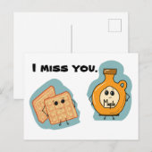 Ik mis je wafels en stroop. briefkaart (Voorkant / Achterkant)