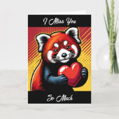 Ik mis je zo erg | Pop Art Red Panda Kaart (Voorkant)