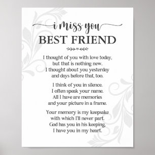 Ik Mis Jou Beste Vriend Gedicht Poster