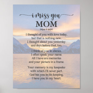 Ik Mis Jou Moeder Gedicht Poster