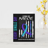Ik mis mijn nichtje Suicide Awareness Prevention A Kaart (Gele Bloem)